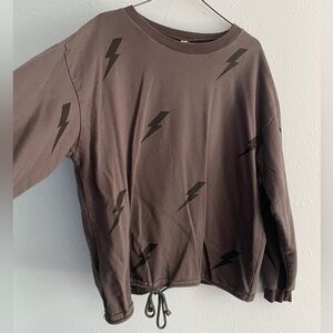 Charcoal grey lightning bolt sweatshirt